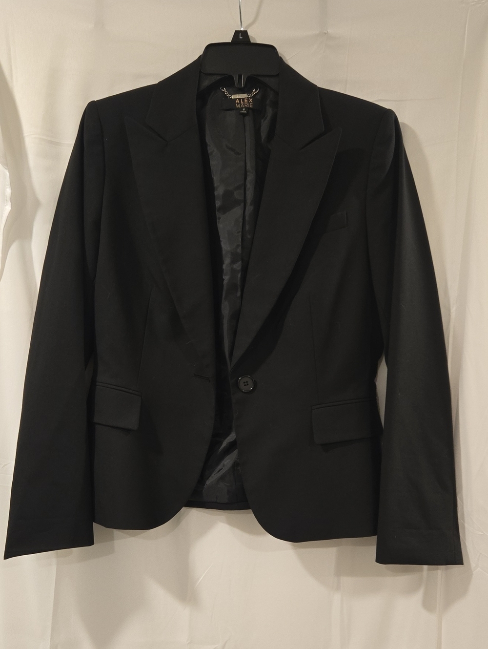 Alex Marie Black Single-Button Tailored Blazer Jacket - Size 6